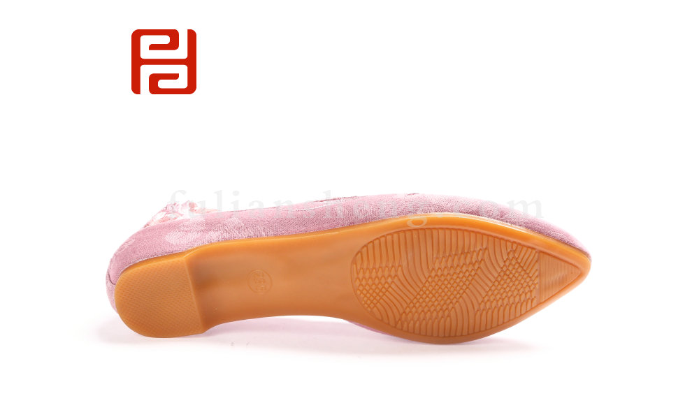 福連升2020春時(shí)尚休閑民族風(fēng)3D刺繡亞麻布面女單鞋圖片