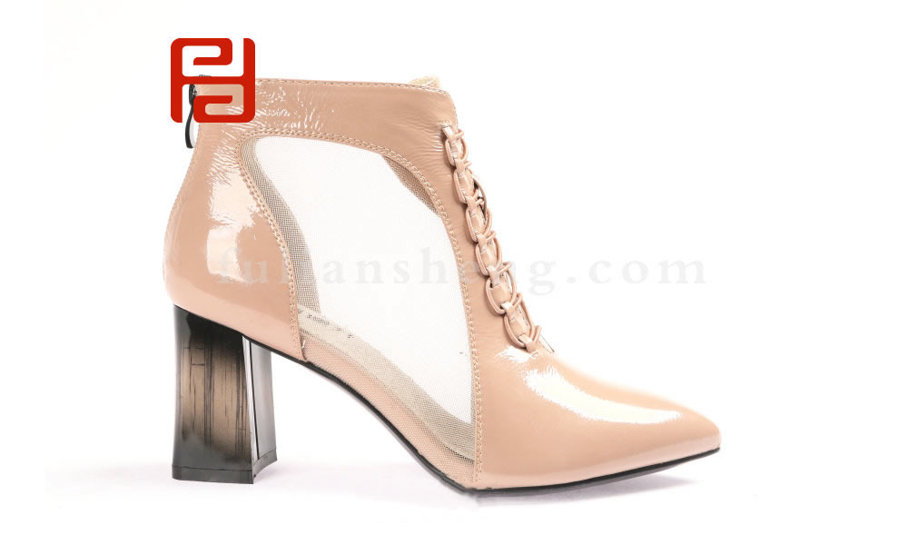 福連升女鞋高跟鞋網(wǎng)紗單鞋粗跟涼鞋鏤空網(wǎng)靴涼靴圖片