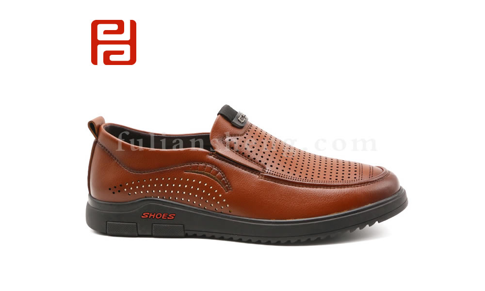 福連升商務(wù)男涼鞋 清涼大孔透氣防水男鞋圖片