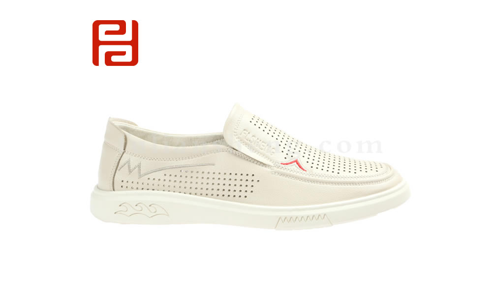 福連升夏新款男鞋 舒適套腳鏤空商務(wù)休閑男單鞋圖片