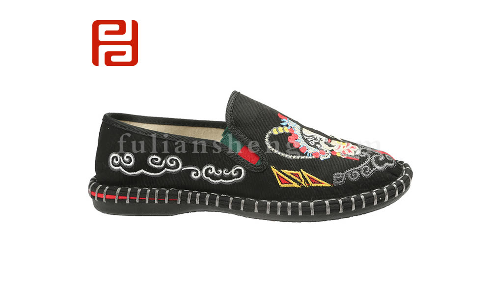 福連升夏款男半臉譜文字老北京布鞋民族風(fēng)社會(huì)鞋圖片