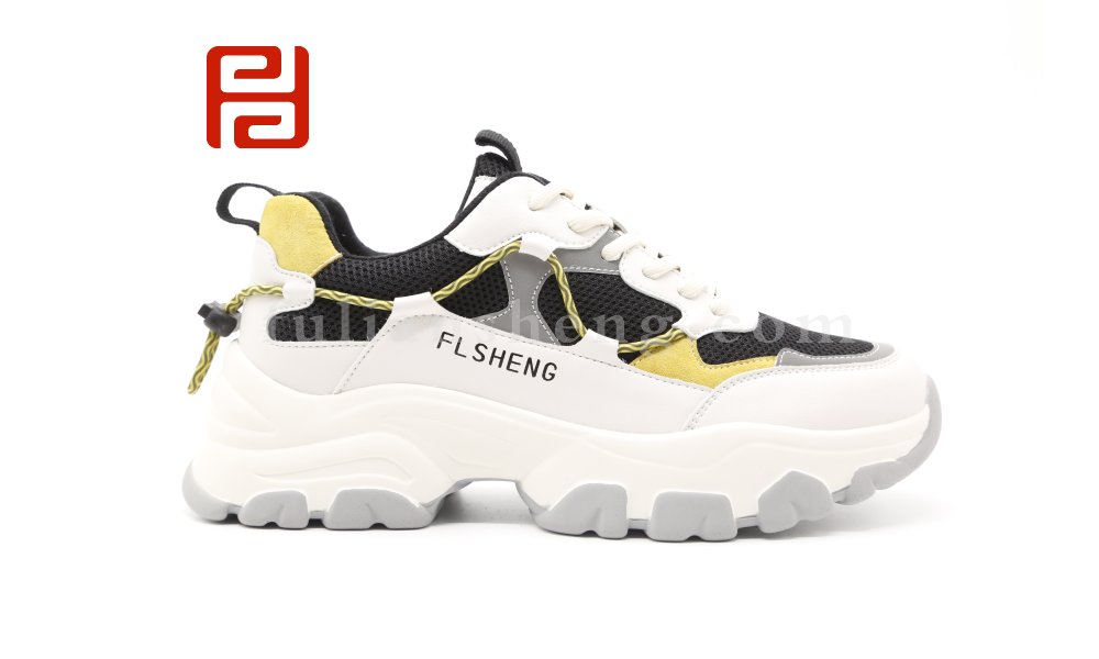 福連升熊貓鞋女款運(yùn)動鞋厚底棉麻舒適老爹鞋圖片