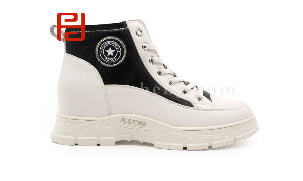 福連升休閑鞋2020冬季新款時(shí)尚運(yùn)動(dòng)百搭厚底顯高牛皮老爹鞋圖片