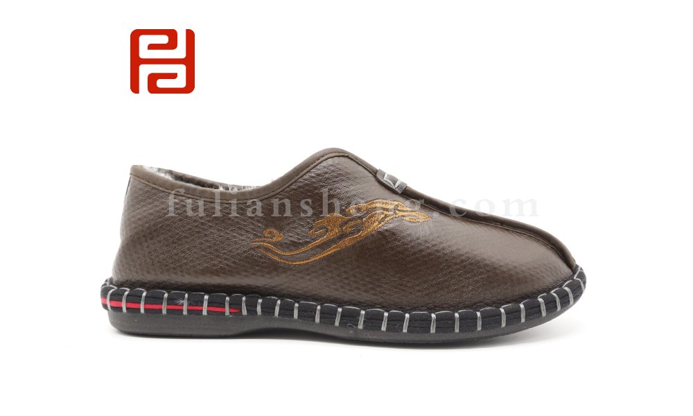 福連升老北京布鞋2020冬季新款男加絨中國(guó)風(fēng)老年爸爸鞋圖片