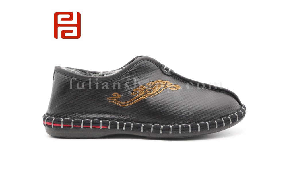 福連升老北京布鞋2020冬季新款男加絨中國(guó)風(fēng)老年爸爸鞋圖片