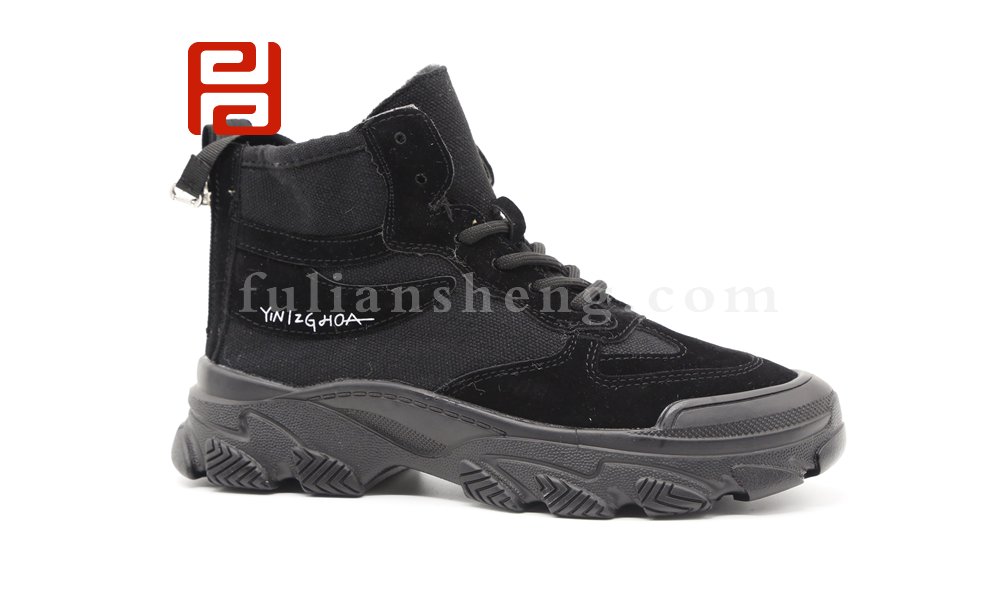 福連升休閑鞋系帶舒適透氣保暖女靴中跟圓頭短筒沙漠靴圖片