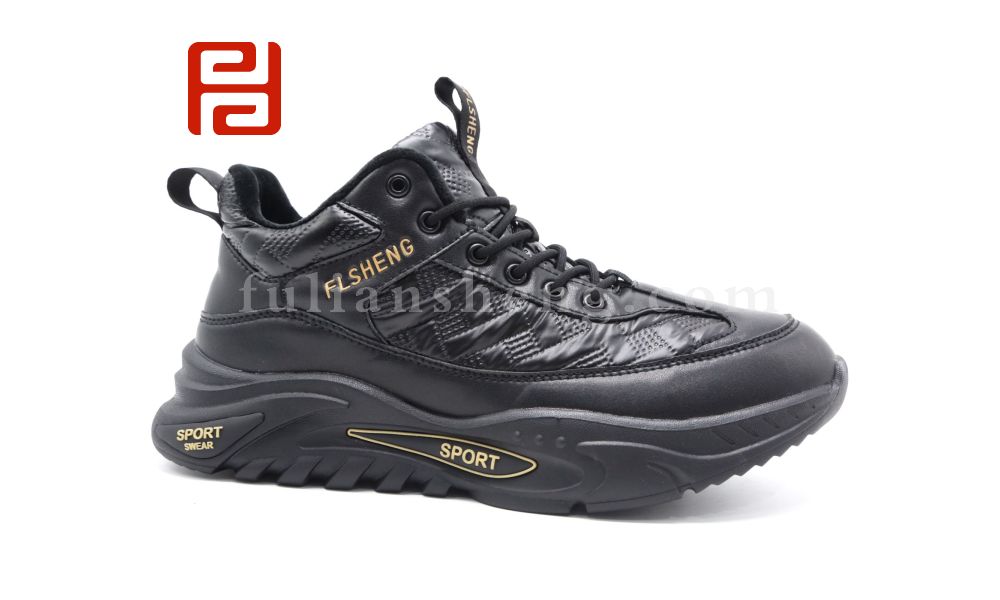 福連升休閑鞋冬季時尚運動男鞋保暖羽絨服面料輕軟鞋底圖片