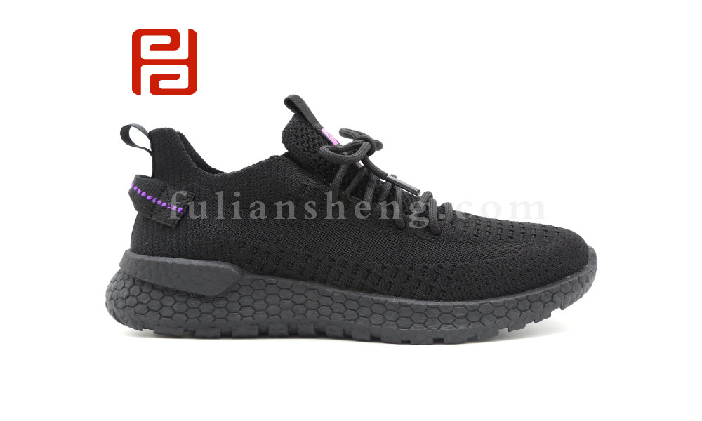 福連升秋季休閑運(yùn)動(dòng)漫步鞋女鞋高彈飛織面料爆米花鞋底