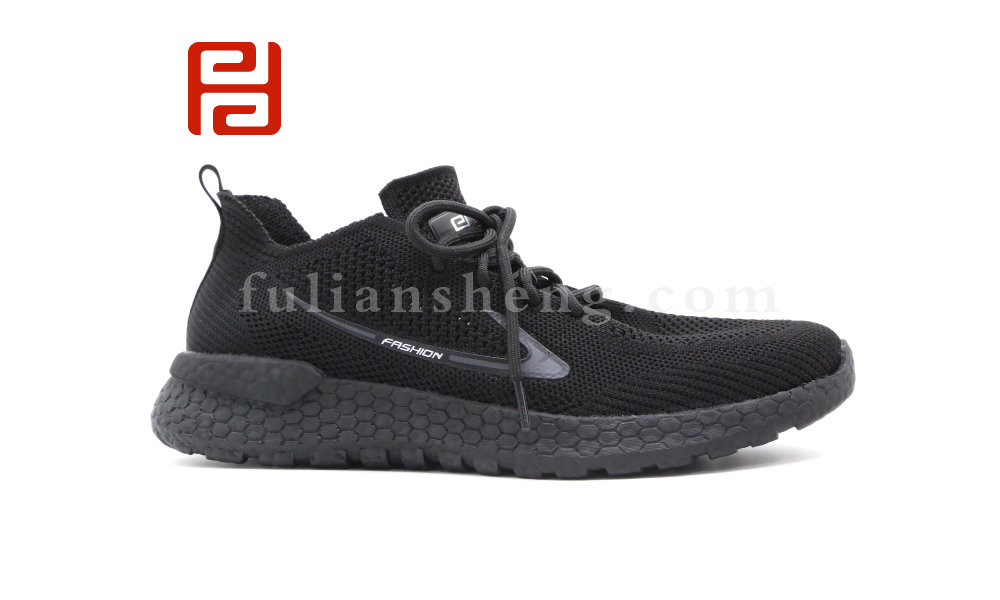 福連升夏季男鞋休閑運(yùn)動(dòng)鞋透氣飛織爆米花底漫步鞋