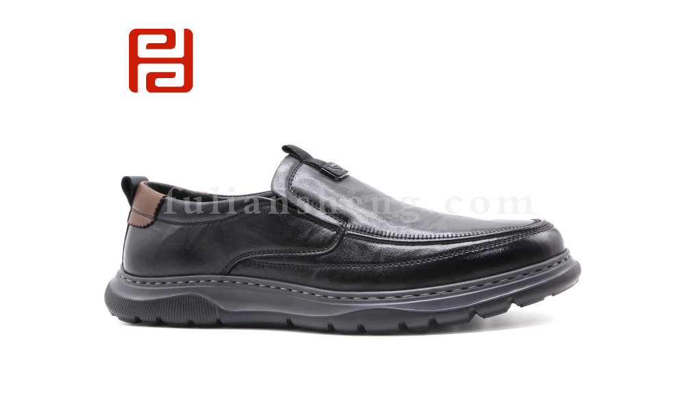 福連升春秋新款商務(wù)休閑男鞋真皮面料工裝鞋