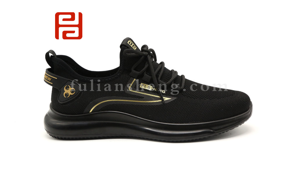 福連升休閑鞋時尚舒適柔軟透氣飛織運動漫步旅游男鞋圖片
