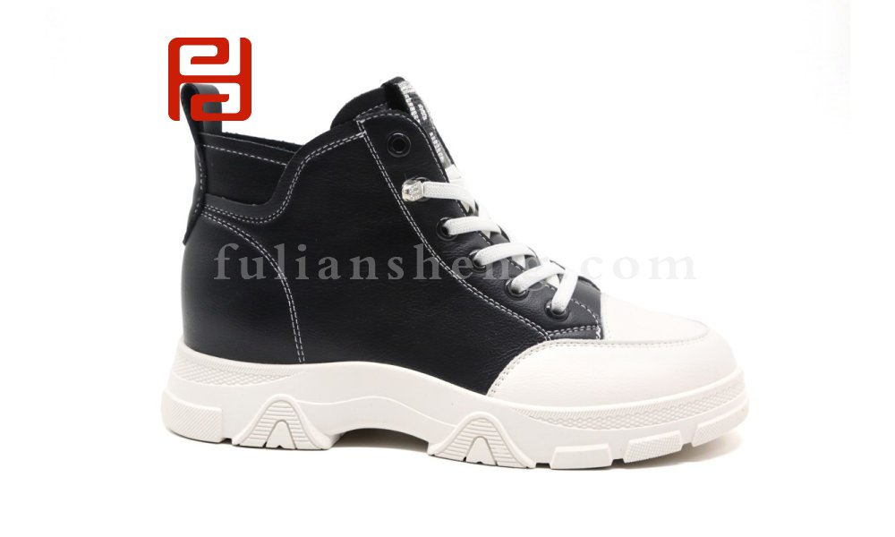 福連升健康舒適休閑鞋時(shí)尚休閑撞色高幫厚底女鞋圖片