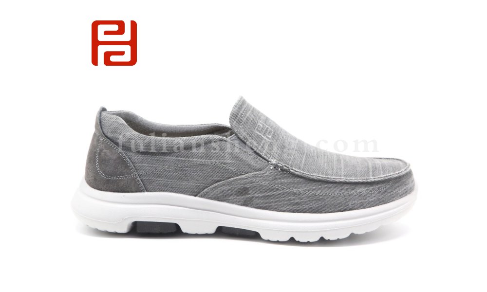 福連升秋季新款休閑鞋男鞋服裝布面料輕便一腳蹬平底鞋圖片
