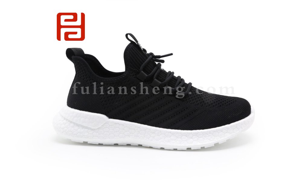 福連升休閑運(yùn)動(dòng)男鞋飛織爆米花舒適軟底輕便漫步鞋圖片