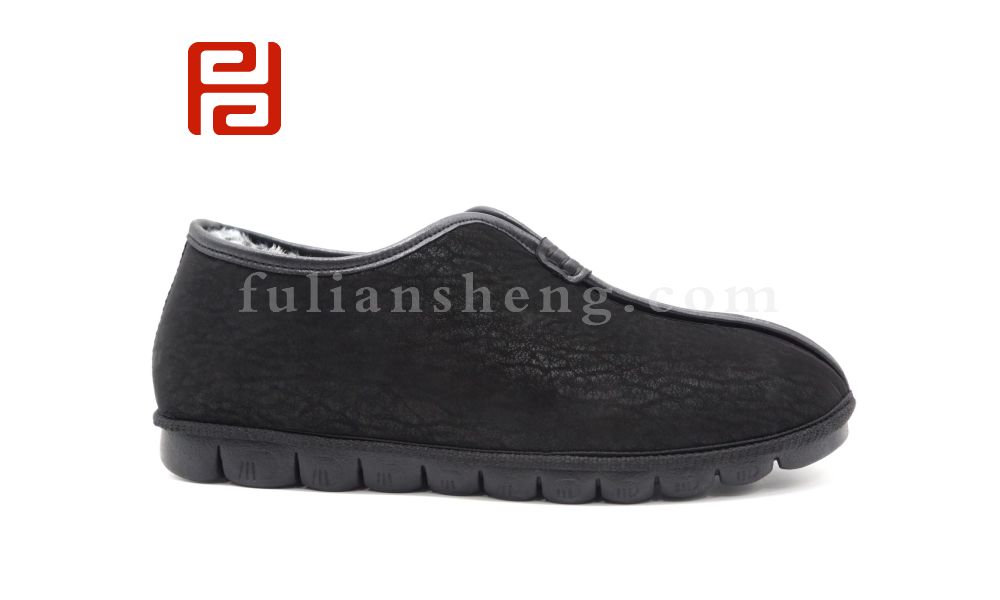 福連升老北京布鞋冬季保暖加絨傳統(tǒng)國風(fēng)爸爸鞋一腳蹬棉鞋圖片
