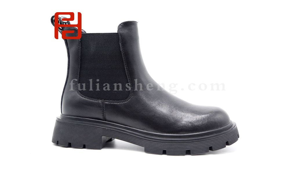福連升休閑鞋女鞋冬季英倫風(fēng)厚底切爾西短靴圓頭馬丁靴女圖片