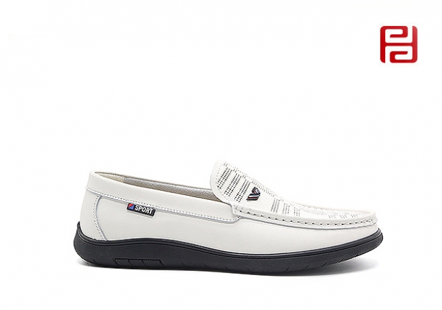 福連升男鞋春季新款真皮商務(wù)男鞋豆豆鞋百搭樂(lè)福鞋