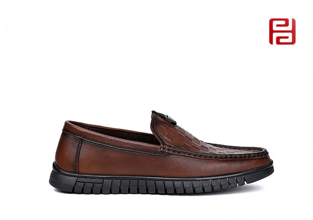 福連升春秋男鞋單鞋棋盤(pán)紋豆豆鞋商務(wù)復(fù)古手縫鞋