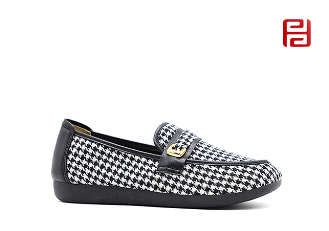 舒適休閑女鞋格子布面料棉麻里布春季單鞋女鞋