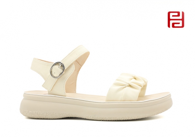 福連升2024夏季新款奶油系軟軟涼鞋女式休閑涼鞋