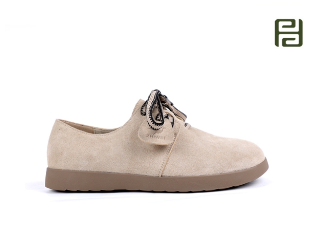 福連升秋季時(shí)尚休閑女鞋麂皮絨面料女鞋