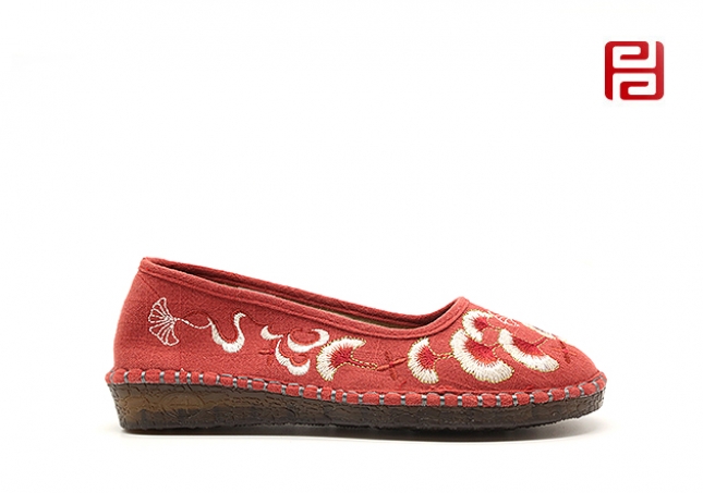 福連升布鞋中國風休閑鞋麻布牛筋底舒適繡花女單鞋