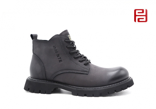 福連升休閑鞋男鞋冬季加絨保暖英倫馬丁靴軟底舒適皮面男靴