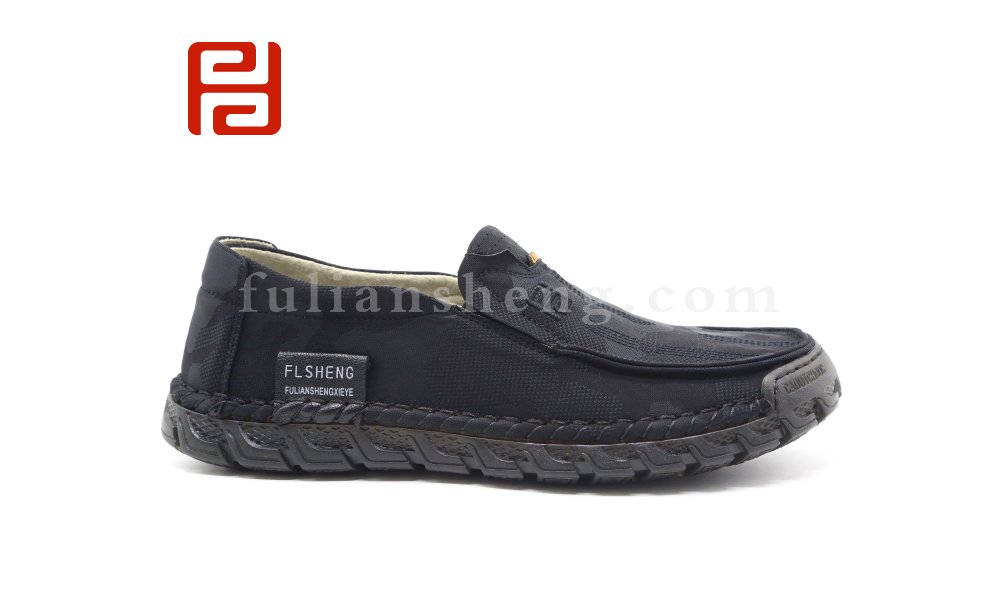 福連升休閑鞋男鞋春季一腳蹬爸爸鞋中老年低幫布鞋